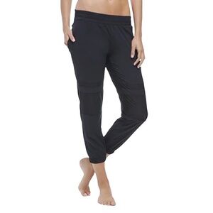 Fabletics Brighton Joggers Black Mesh Detail Cropped Size Small Travel Pants